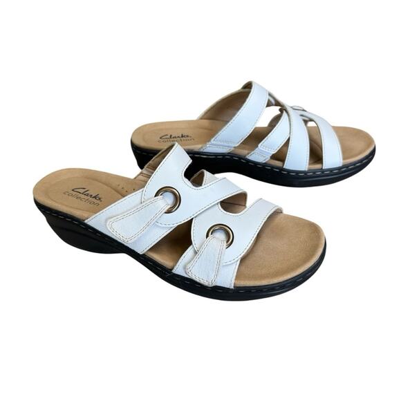 CLARKS COLLECTION Women’s White Merliah 2 Cove Slide Sandals - Picture 9 of 9